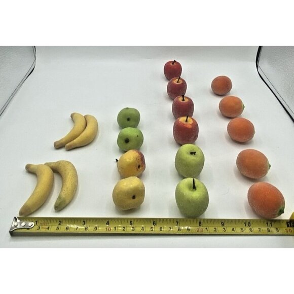 VTG Faux Sugar Fruit Lot 19 Home Decor Set Crafts DIY Cottage Tropical - Picture 9 of 13